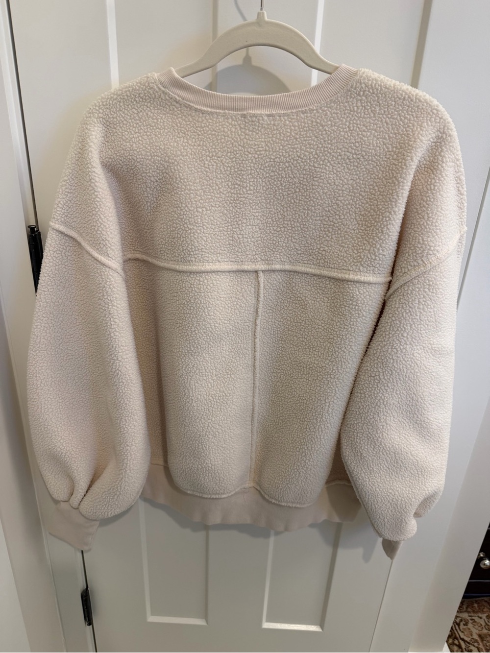 Pilcro Women's Cream Sherpa Pullover Sweatshirt - Picture 3 of 4